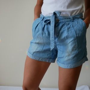 Tie-Up Jean Shorts